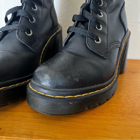 Dr. Martens Jesy Sendal Black Leather Lace Up Boots Size 8 - Picture 6 of 11